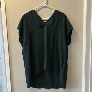 Reitmans Dark Green V-Neck Draped Blouse